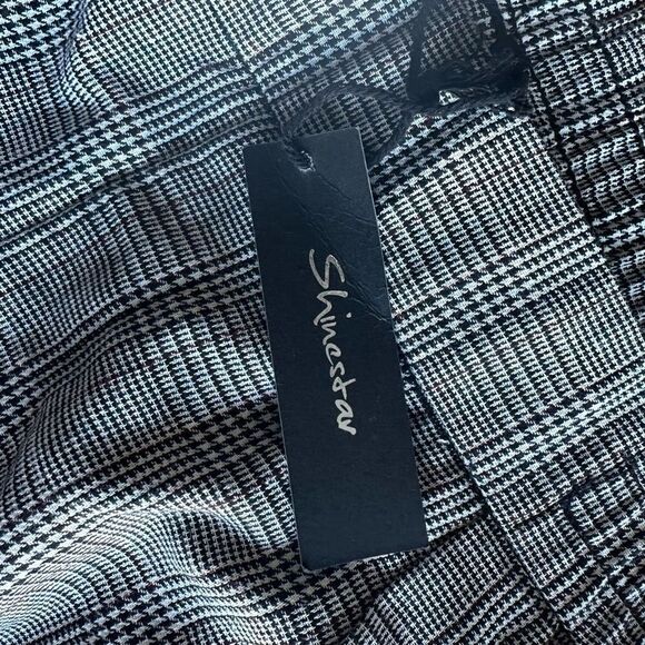 Shinestar Plaid Cropped Elastic Waist Pants - Picture 5 of 7